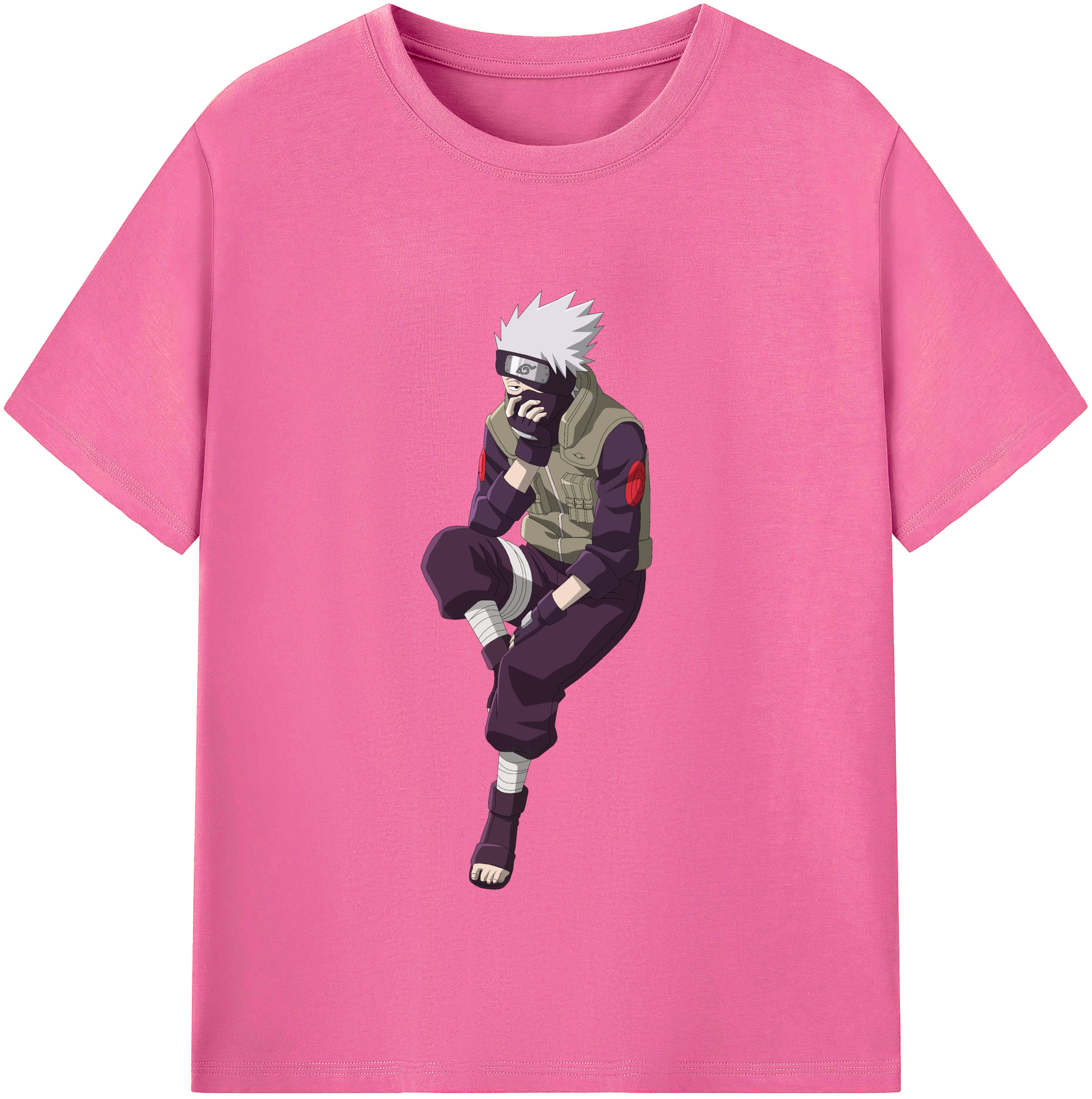 （画像用） NARUTO -ナルト- はたけ カカシ Hatake Kakashi レディースカジュアルプリントTシャツ（綿100％）